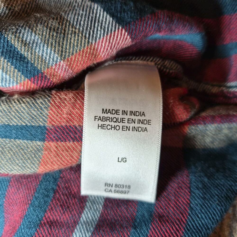 Lucky Brand Tunic Shirt Top Women Medium Button Up‎ Long Sleeve Long Tail - M - Picture 4 of 8